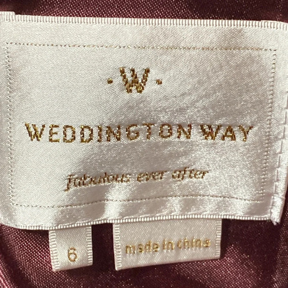 Weddington Way Light Burgundy Romantic Coquette Strapless Chiffon Gown Dress *6 - Picture 5 of 10